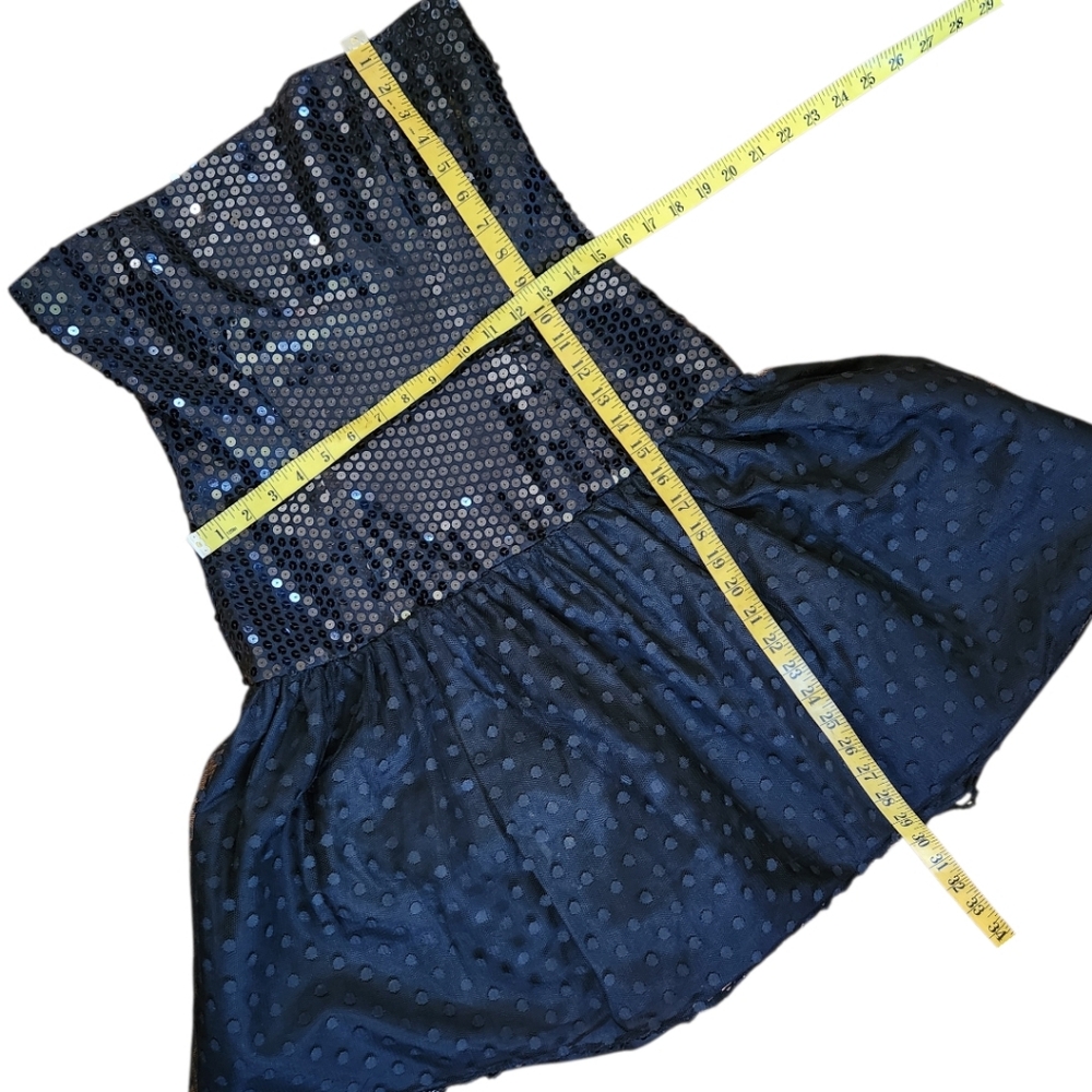 MORTON MYLES- Vintage 1980s Strapless Sequined Mini Dress - M - Picture 12 of 14